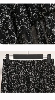 Vara Fuste Sifon Imprimat Casual Cool Negru Gri Elastic Talie Plus Dimensiune Ciufulit Cutat de Îmbrăcăminte pentru Femei ping