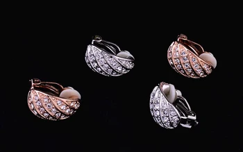 Ureche clip ureche bantă austriac de cristal clip pe cercei pentru femei jewelly de culoare de aur brincos Non străpuns oorbellen