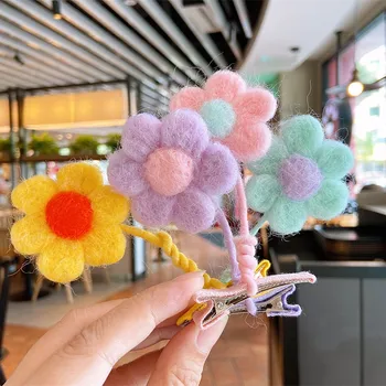 Coreea Drăguț Frumoase Reglabil Colorat Floarea Soarelui Duckbill Clip Fata Dulce Copii Creatoare De Moda Agrafe De Par Accesorii De Par