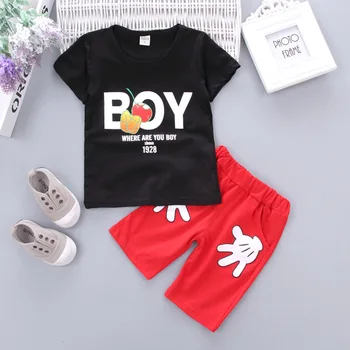 BibiCola baietel Haine de Vară 2020 Moda Copii Baieti Set Haine Copii Toddler Boys Îmbrăcăminte tricou + Pantaloni Trening