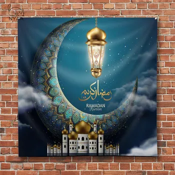 Eid Mubarak Tapiserie Musulman Tapiserii Ramadan Decor de Masă Islam Partid Decor Festivalul de Decor Acasă eid decor Perdea