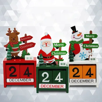 Drăguț minunat de Crăciun Calendar de Lemn Home Office Desktop Ornament de Crăciun pentru Copii Cadouri de Craciun Decoratiuni