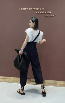 Personalizate curea blugi de vară 2020 blugi de moda coreeană unul-umăr personalizate femei vrac vrac subțire tide marca pantaloni