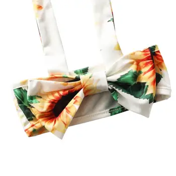 Vara imprimeu Floral Sling Topuri + pantaloni Scurți Set bebe Două piese de Costume de baie 2021