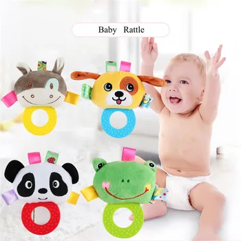 Nou-Născut Jucăria Sunătoare Clopotelor Copilul Inele Animal Interactiv Mobil Jucarii De Plus Silicon Adult Copil 0-12 Luni Educația Timpurie