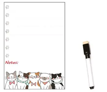 Uscat ștergeți Tablă Magnetică Albă Bord pentru Magnet de Frigider Autocolant Planificator Săptămânal Câine Drăguț Pisica de Imprimare Mesaj de Bord planșă de Scriere