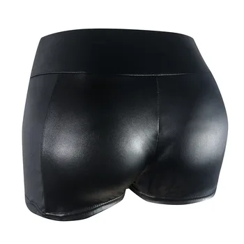 Femei pantaloni Scurți din Piele Pu Negru Sexy cu Talie Înaltă Skinny pantaloni Scurți de Moda Clubwear Bottom