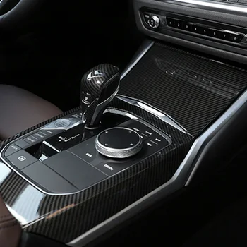 Car Center Consola Schimbătorului de Decor Capacul Panoului Ornamental pentru G20 G28 325 Seria 3 2019 2020 ABS Fibra de Carbon
