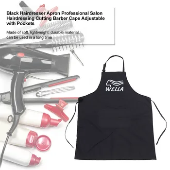 Negru Coafor Șorț Profesionale Salon de Coafură Tăiere Frizer Cape Reglabile, cu Buzunare