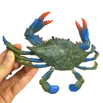 Creaturi incredibile Crab Albastru Realist Pictate manual Jucarie Figurina Model de Desene animate Vara Apa de Baie pentru Copii
