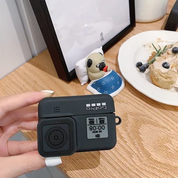 Brand sport camera 3D de caz Pentru Apple AirPods 1 2 pro de încărcare cutie silicon moale fără Fir bluetooth casti proteja capacul coque