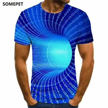 2020 Nou cu Trei-Dimensional Vortex Tricouri de Vara Barbati 3D de Imprimare 3D Casual Tricou Topuri Tee