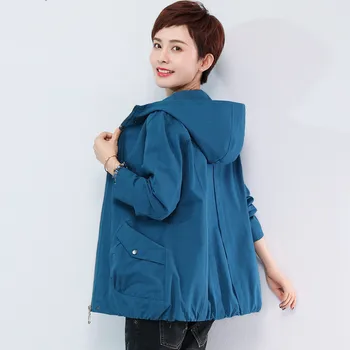 Femei Vrac Plus Dimensiune 5XL cu Glugă Sacou Scurt 2020 Nouă Primăvară de Toamnă-coreean Fermoar maneca Lunga Femei Top Casual Îmbrăcăminte Z575
