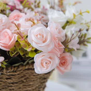 1Lot / 5pcs Fals Trandafiri Artificiale Flori de Mătase de Înaltă Calitate Buchet de Mireasa Pentru DIY Petrecere de Nunta de Crăciun de Decorare Casa Vaze