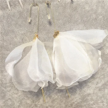 JZTOP Cercei Floare din Dantela Lanț Tassel Picătură Cercei Pentru Femei Cercei Mari de Bijuterii de Moda Boucle D'oreille Cadou