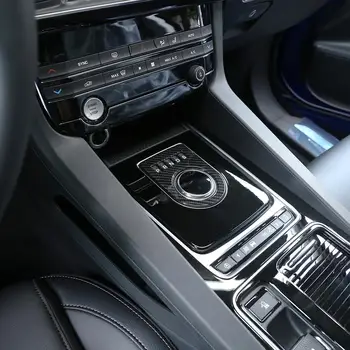 Fibra de Carbon Stil ABS Plastic Autocolant Schimbătorului de Viteze Cutie Panoul de Control, Tapiterie Rama de Acoperire Pentru Jaguar XF XE XJL XJ F-PACE f ritm X761