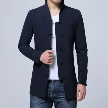Chineză Stil Sacou Barbati Casual Moda de sex Masculin Sus 2021 Nou Albastru Negru Mens Haine Mai bun Pop Confortabil Palton Barbati 4xl