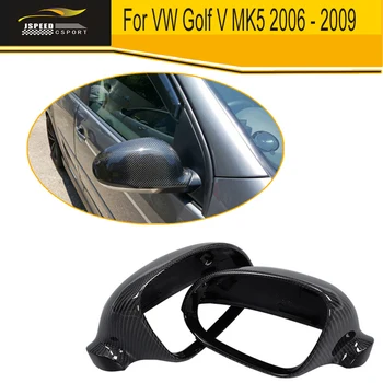Înlocuiți Styling Fibra de Carbon Partea din Spate Capace de Oglinzi casa Pentru VW Golf V MK5 2006 2007 2008 2009