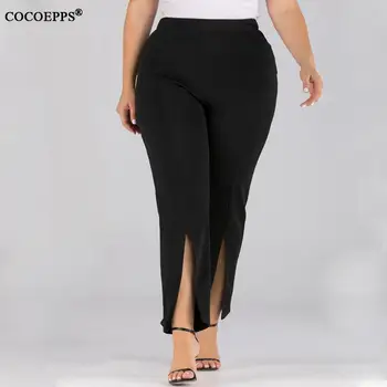 COCOEPPS L-4XL 2020 Primăvară Plus size Split Creion Pantaloni Femei Casual de Vara Office Pantaloni de Mari Dimensiuni Doamnă Înaltă Wiast Munca Pant