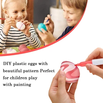 50pcs DIY Ouă de Paști 8pcs Pixuri de Culoare Alb material Plastic Ouă Pentru Paște DIY Copii Gif P9YB