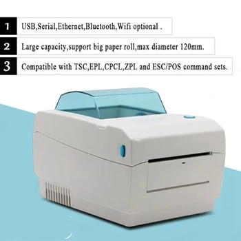 Termice Imprimanta de coduri de Bare Label Printer Shipping Label Printer 100X100 / 100X150 110mm Lable Print(Plug SUA )