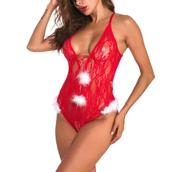 Exploziv de Sexy Femei Floare Curea Lenjerie Sexy Babydoll Set Femeile Santa Costum de Lux de Crăciun Exotic Doamnelor Costume Sexy