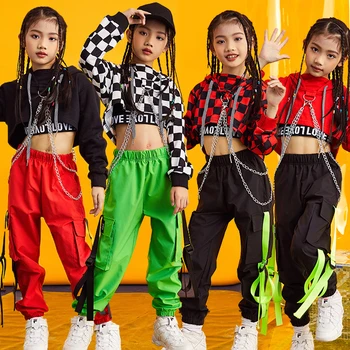 2021 Copii Costume De Dans Pentru Jazz Topuri Cu Maneci Lungi Pantaloni Hip Hop Fete De Îmbrăcăminte De Bal Scena Street Dance Performance Purta