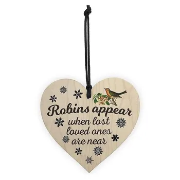 Din lemn Agățat Inima Placa Semn de Dragoste Robin suveniruri pandantive cadou