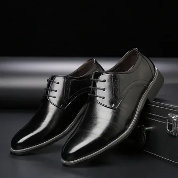 Moda de MARE DIMENSIUNE de 48 de bărbați pantofi rochie de Afaceri de nunta pantofi Oxfords dantela-up Subliniat toe flats Mens Casual pantofi din piele 889