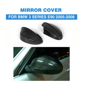 Fibra de Carbon de Styling Auto Oglinda Retrovizoare Huse Pentru BMW Seria 3 E90 Non-M3 2005-2008 Add-On Stil