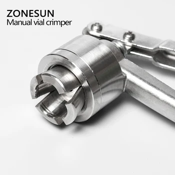 ZONESUN Inoxidabil Flacon Crimper 13/20mm Parmaceutical Flacon de Sticlă de Etanșare Plafonarea Instrumente Mâner Rotund de Aluminiu Plastic Flip Capac