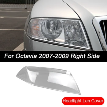 Pentru Skoda Octavia 2007-2009 Mașină Laterale Fata Faruri Clear Lens Cap de Acoperire de Lumină Lampă cu Abajur Shell