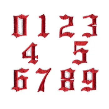 1 BUC 4.5 CM numerele 0-9 roșu negru în alb tesatura Amestecate patch-uri Brodate Coase pe fier pe decor insigna pentru haine