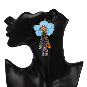 ELOHYI Nou cu 6 Culori de Flori de Cristal Legăna Cercei Trend Pendients Cercei Pentru Femei de Moda Cercei de Lux Oorbellen Bijuterii