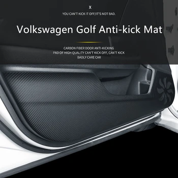 Potrivit pentru Volkswagen Golf 7/7.5 Usi Kick Pad Fibra de Carbon, Piele Ușa Zero și Murdar Pad