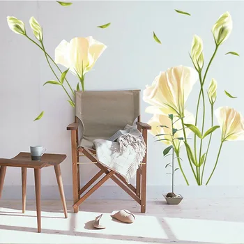 DIY din PVC Floare de Crin Decal Casa Living DIY Decor Autocolant Perete Amovibil #4