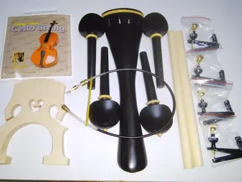 1 Set Violoncel de Abanos piese cu string intestin mesaj de sunet de violoncel tuner intestin toate 4/4