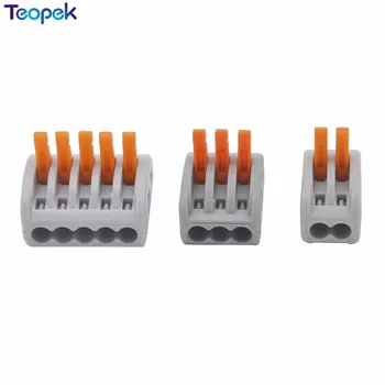 10buc Universal Compact Cabluri de Sârmă Conector 2 pini/ 3pin / 5pin Conductor Terminal Block Cu Maneta PCT-212 213 215
