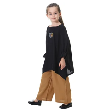 Arab Fete Primavara-Vara Costume Pulover Tricouri+ Pantaloni Largi 2pcs Copii Seturi Etnic Musulman Islamic Haine de Moda Abaya