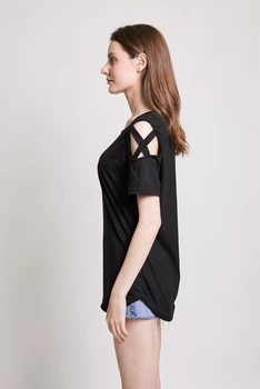 2020 de Moda Negru de Pe Umăr tricou Femei de Vara cu Maneci Scurte Tee Topuri 2020 Vânzare Fierbinte Harajuku ' 90 Tricouri Femei Streetwear