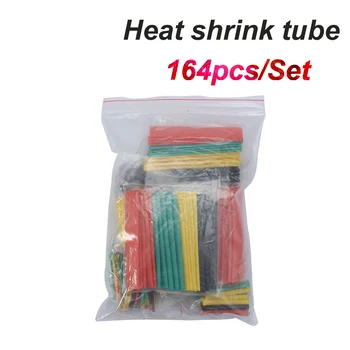 164pcs/Set Heat shrink tube kit de Izolare Sleeving termoretractil Poliolefină Scădere Asortate Căldură Psihiatru Tuburi de Sârmă de Cablu
