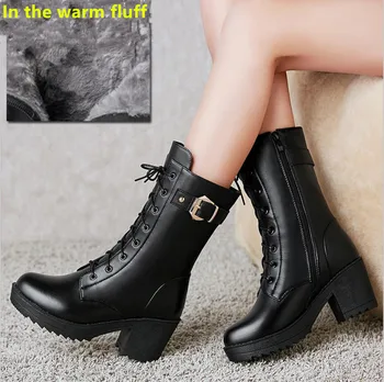 DM569 de iarnă lână artificială cizme de zapada pentru femei 2020 cald și gros Cizme Pantofi Cataramă Femeie botas Femei Cizme Martin