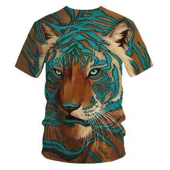 4-20 Ani Copiii Stilul Punk 3D T-shirt Băieți Fete Animal Zebra, Tigru, Leopard Cheie Pian Tipărite tricou Tricouri Copii de Moda