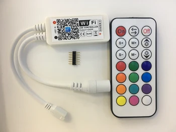 DC9V12V24V RGB RGBW Wifi Controler cu LED-uri android/IOS+24Key IR/21key RF control de la Distanță SMD5050 3528 Lumina Benzi a CONDUS, Prin intermediul Smartphone