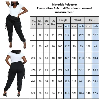 5XL Plus Dimensiunea Femei Pantaloni Femei Pantaloni de Marfă Catarama Panglica de Talie Mare Pantaloni Streetwear Goth Buzunarele de la Pantaloni joggers D30