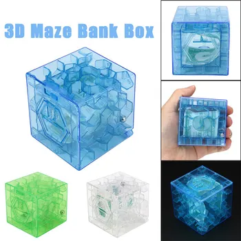 3D Cube Puzzle Bani Labirint Banca de Economisire Colecție de Monede Cutie Distractiv Joc de Creier Pentru Copii Jucării Câini 6.5*6.5*6.5 cm Dropshipping 1221