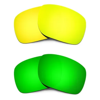 HKUCO Pentru Holbrook ochelari de Soare Polarizat Lentile de Înlocuire Aur de 24K/Verde Smarald 2 Perechi