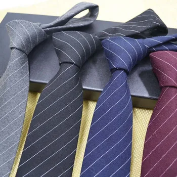 Subțire, Îngustă pentru Bărbați Cravate 6cm cravata cu dungi din bumbac pentru oamenii de afaceri de nunta, accesorii de moda pentru cadou F0121