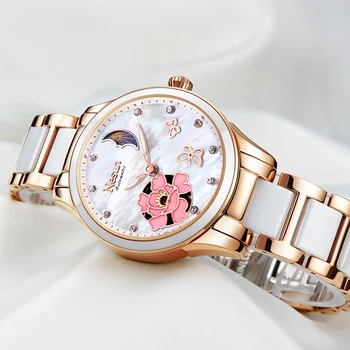 Nesun Ceasuri Femei Elveția Brand de Lux Cuarț Femei Safir Relogio Feminino Ceas cu Diamante Ceasuri de mana N9075-5