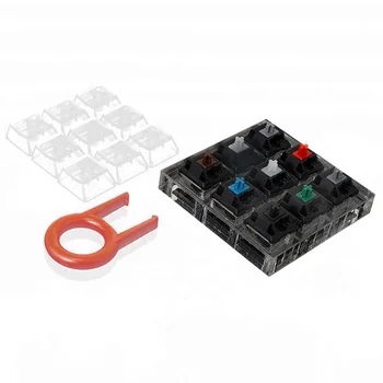 9-Comutator cu Cheie Instrument de Testare, de Plastic Clar Keycap Sampler pentru Switch-uri Cherry MX cu Keycap Tragator si O Inele